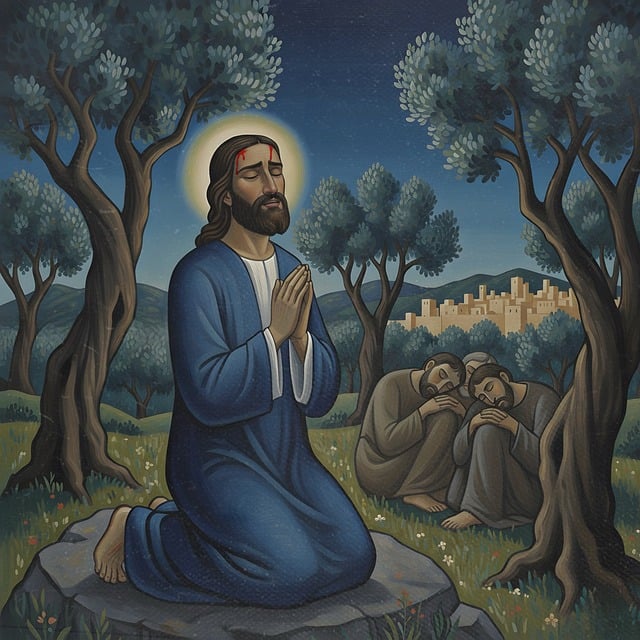Free jesus gethsemane garden illustration