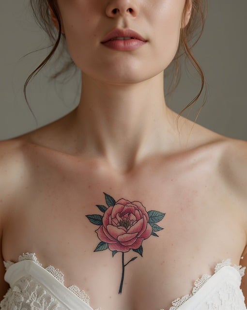 Free tattoo chest flower illustration