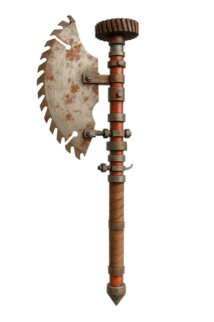 Free ai generated saw blade axe industrial weapon illustration