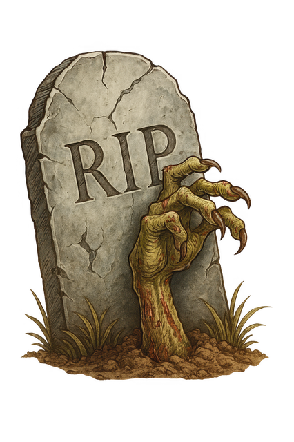 Free zombie hand graveyard horror rip tombstone illustration