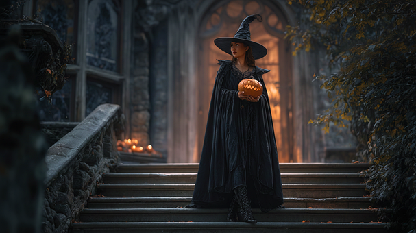Halloween, Heks, Kvinde, Græskar, Magi