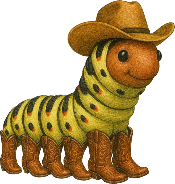 Free caterpillar cowboy cowboy boots illustration