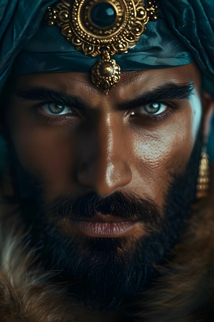 Free ai generated man blue eyes illustration