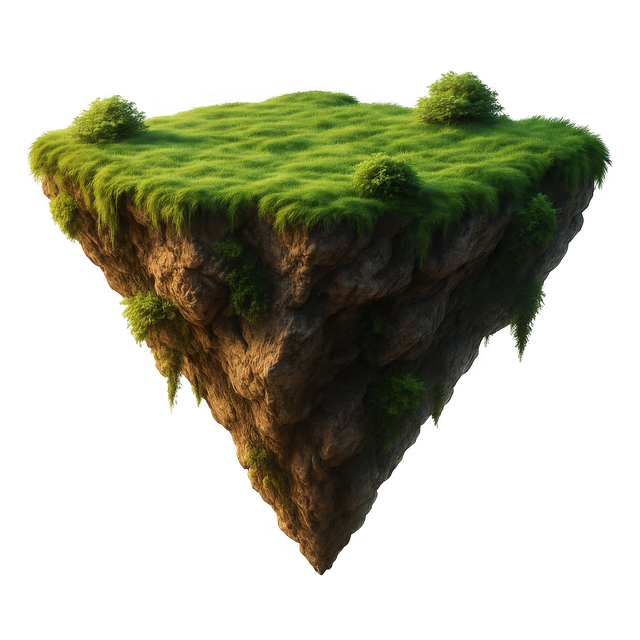 Free ai generated floating island 3d landscape illustration