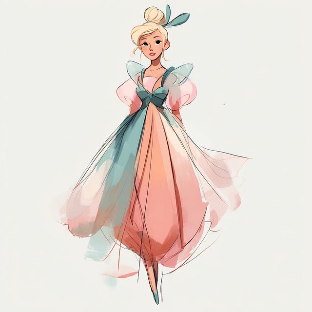 Free woman gown dress illustration