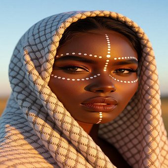 Afrikansk, Pike, Hunn, Kvinne, Skjerf