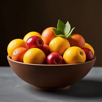 Frukt, Sitron, Kirsebær, Appelsiner