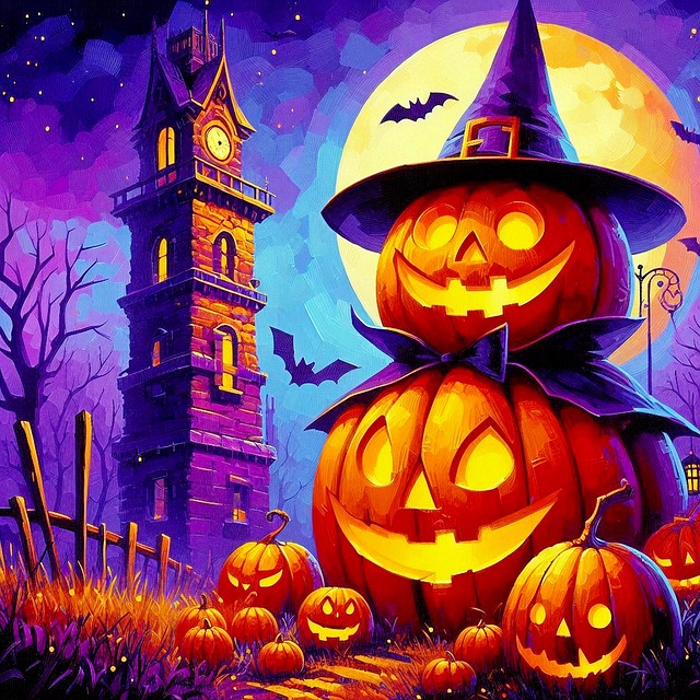Free halloween pumpkin phantom illustration