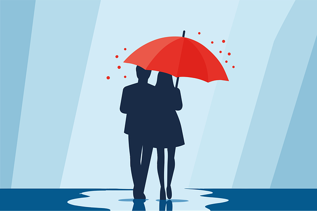 Free rain few umbrella vector