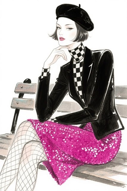 Free ai generated stylish woman parisian style illustration