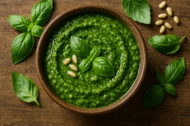 Free basil pesto food illustration