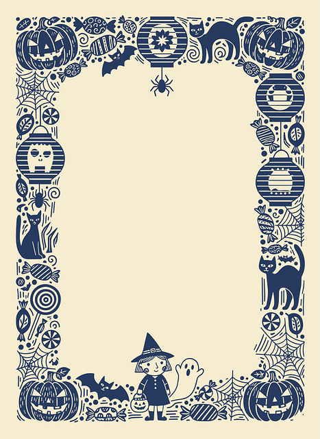 Free storybook border halloween frame cute witch vector
