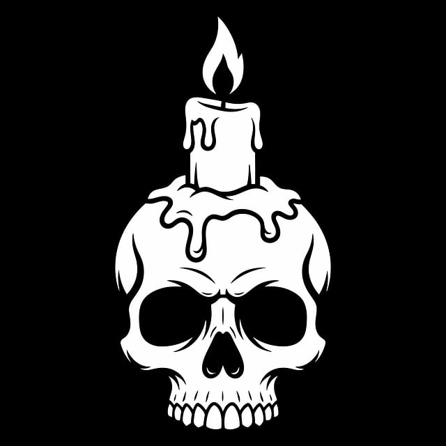 Free skull candle creepy vector
