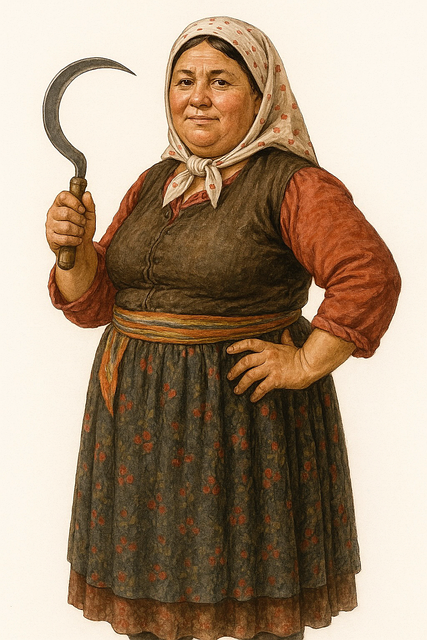 Free village woman farmer woman peasant illustration