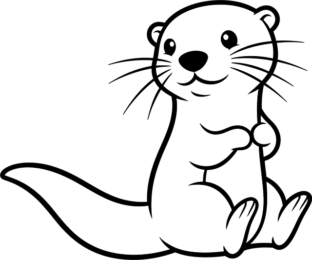Otter, Tekenfilm, Schetsen, Dier, Zitten