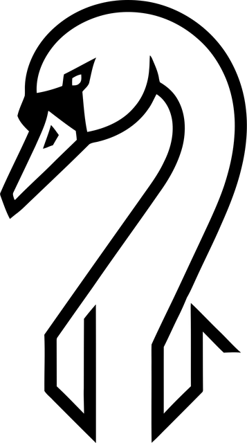Cisne, Cabeza, Geométrico, Contorno