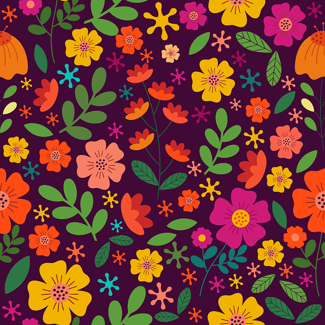 Nahtloses Muster, Blumen, Flaches Design