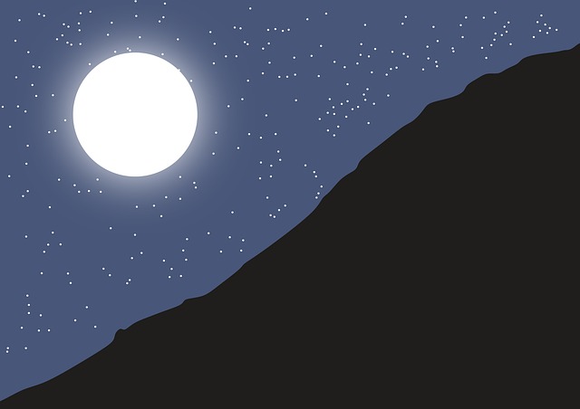 Free mountain night sky stars illustration