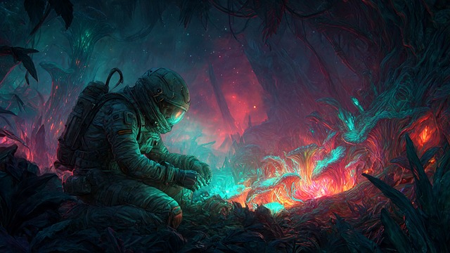 Free ai generated exoplanet alien life illustration