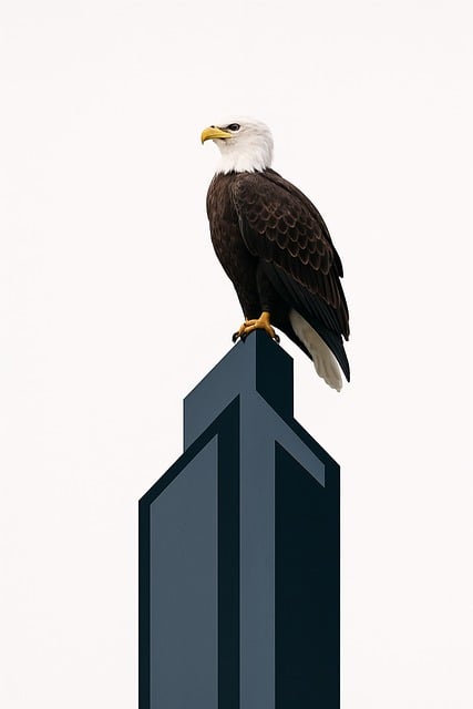 Free bald eagle skyscraper finance illustration