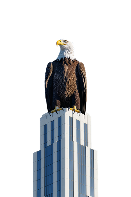 Free bald eagle skyscraper finance illustration