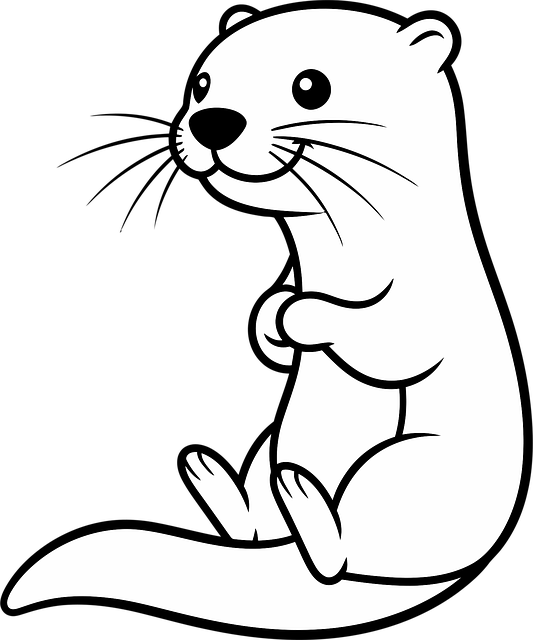 Otter, Tekenfilm, Schetsen, Dier, Zitten
