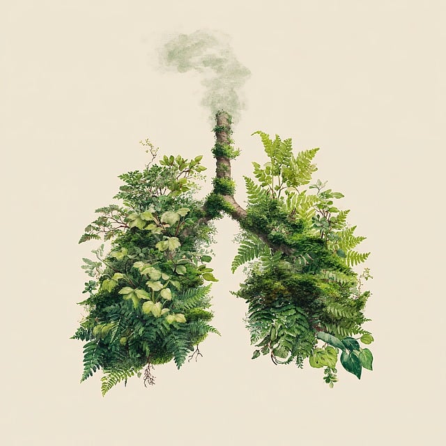 Free lungs leaves green illustration