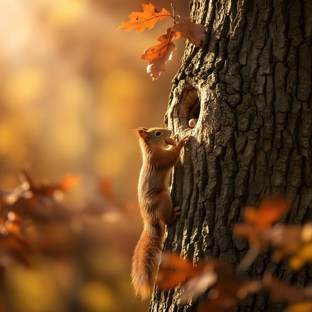 Free red squirrel squirrel autumn illustration