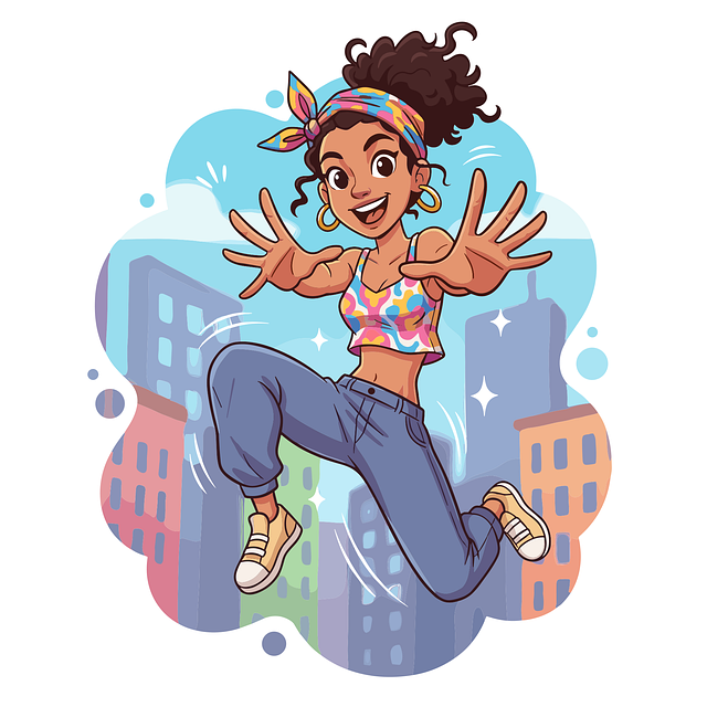 Free ai generated woman jumping girl illustration