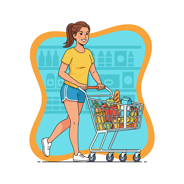 Free ai generated woman shopping illustration
