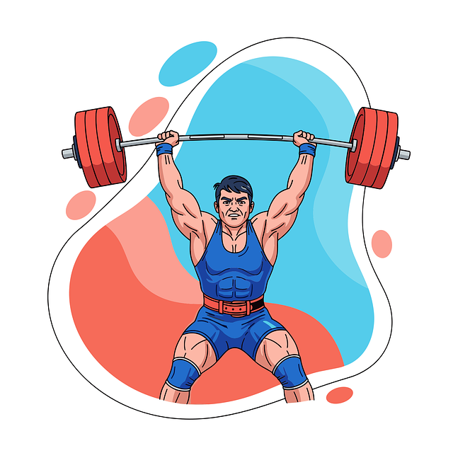 Free athlete weightlifting powerlifting vector