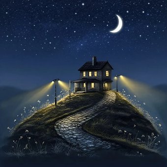 Straßenlampe, Nacht, Natur, Licht