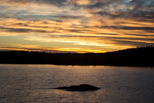 Natur, Landskab, Skyer, Hav, Skumring