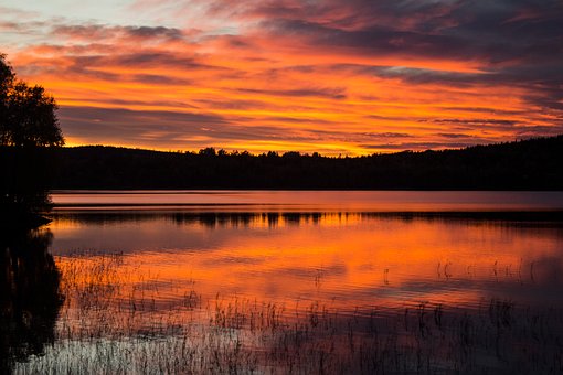 Solnedgang, Natur, Skumring, Landskab