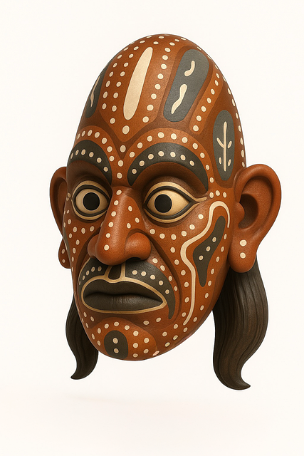 Free ai generated aboriginal mask australian indigenous art illustration