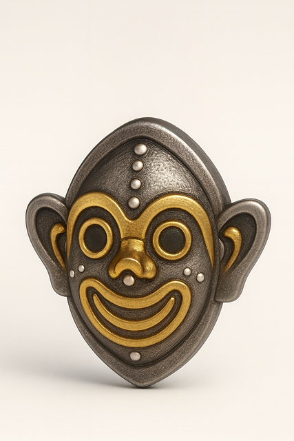 Free ai generated titanium mask tribal design illustration
