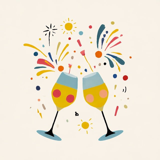 Free champagne glasses toasting illustration