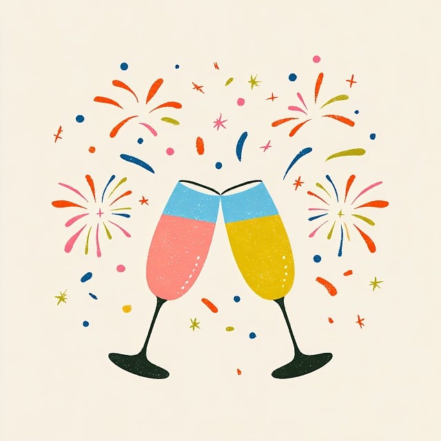 Free toast champagne glasses illustration