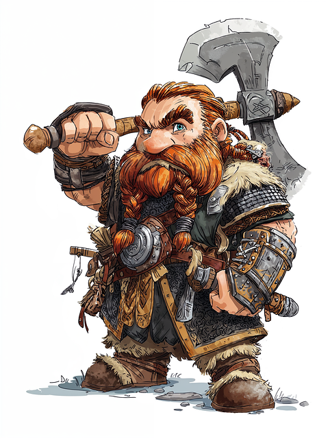 Download free HD stock image of Warrior Dwarf Free warrior dwarf chopped illustration