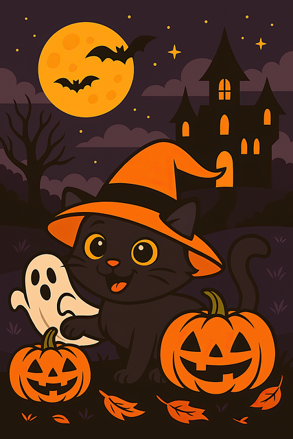 Free halloween pumpkin ghost illustration