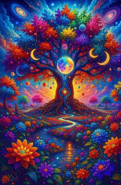 Free Tree Of Life Fantasy Landscape illustration and picture