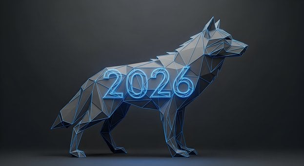 Free Happy New Year 2026 Year Of The Wolf illustration and picture