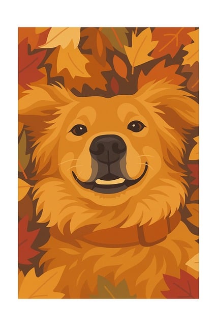 Cachorro, Outono, Folhas, Feliz, Animal