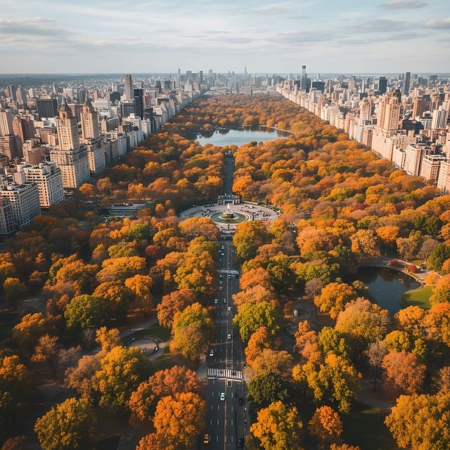 Free central park new york city autumn illustration