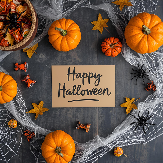 Free halloween flatlay halloween background illustration