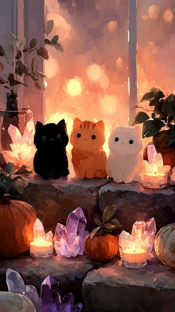 Free Halloween Cats illustration and picture