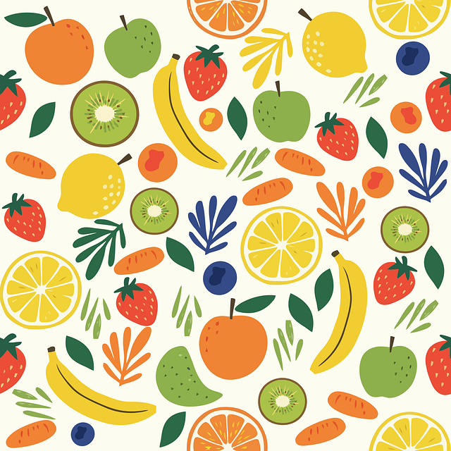 Free seamless pattern mixed fruit hand drawn vector
