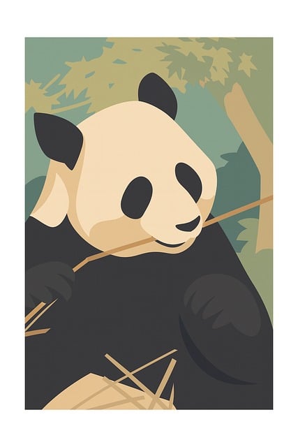Free panda bamboo forest vector