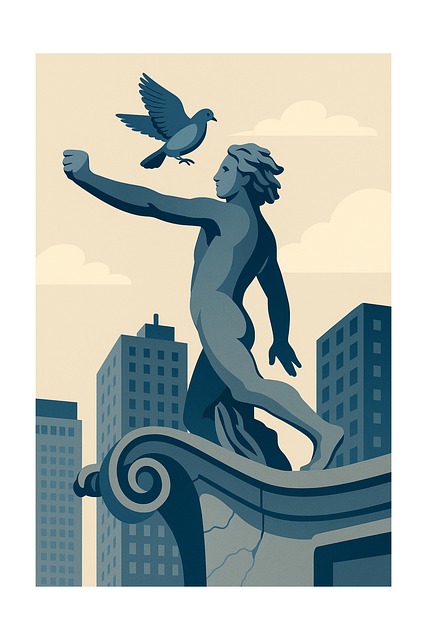 Free statue dove city illustration
