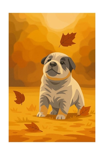 Free puppy dog autumn vector